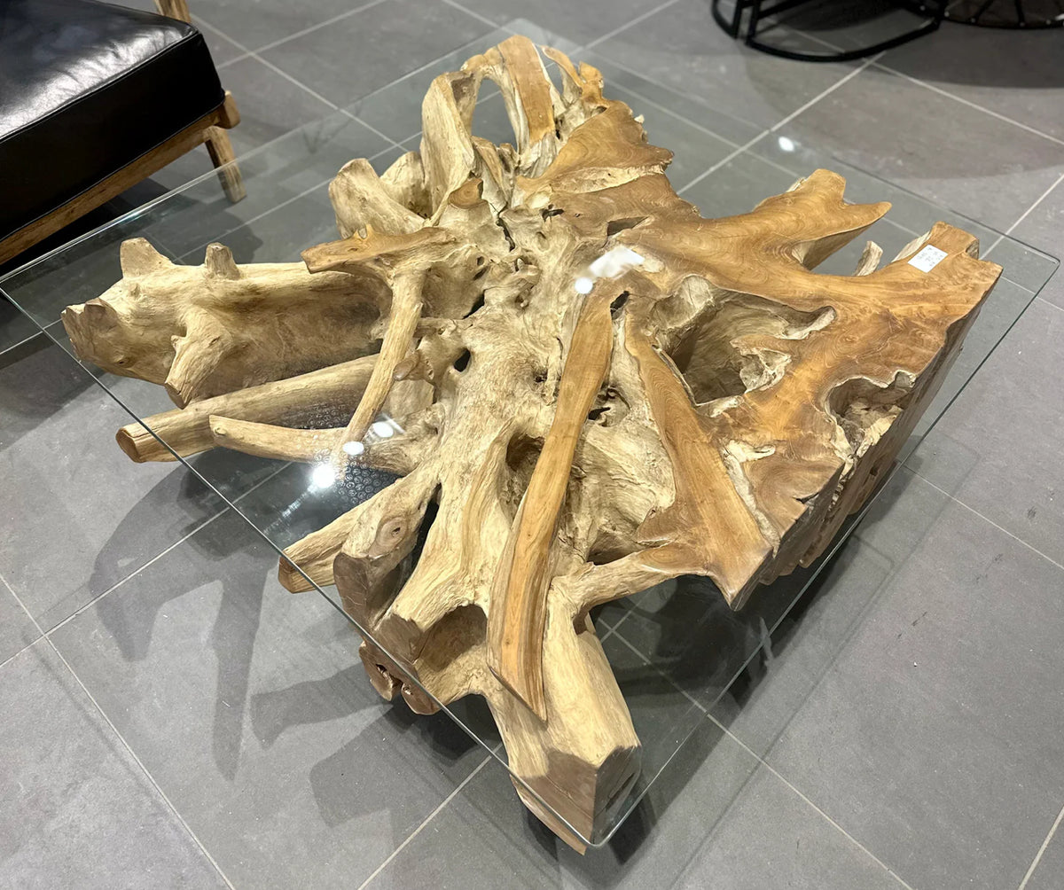 Table basse racine teck 43x43x18 NATURE