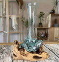 Vase en verre soufflé sur racine 12
