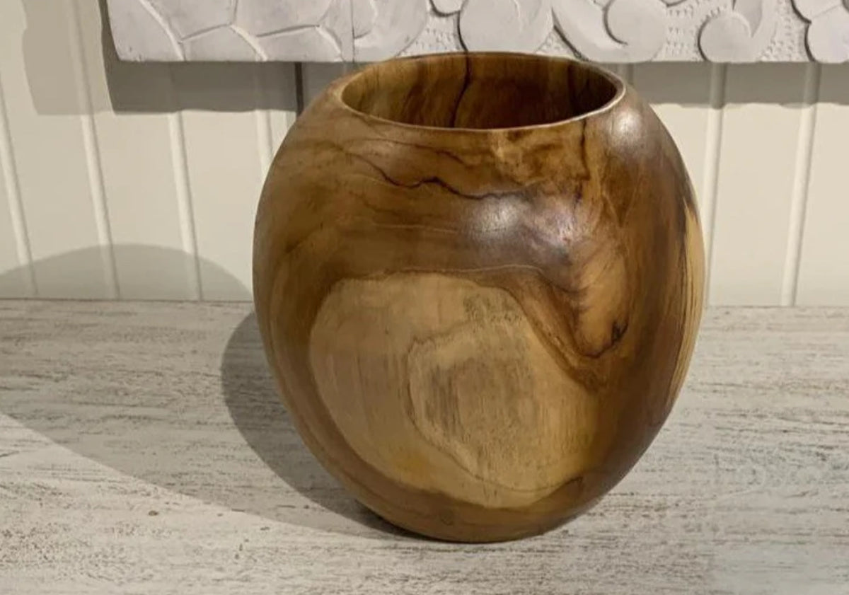 Vase en bois 8x8" NATURE