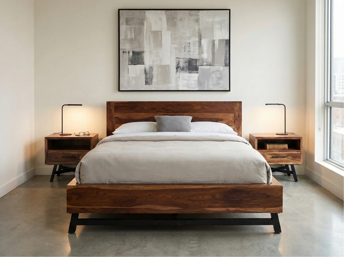 Lit Loft - Sheesham Massif Brun