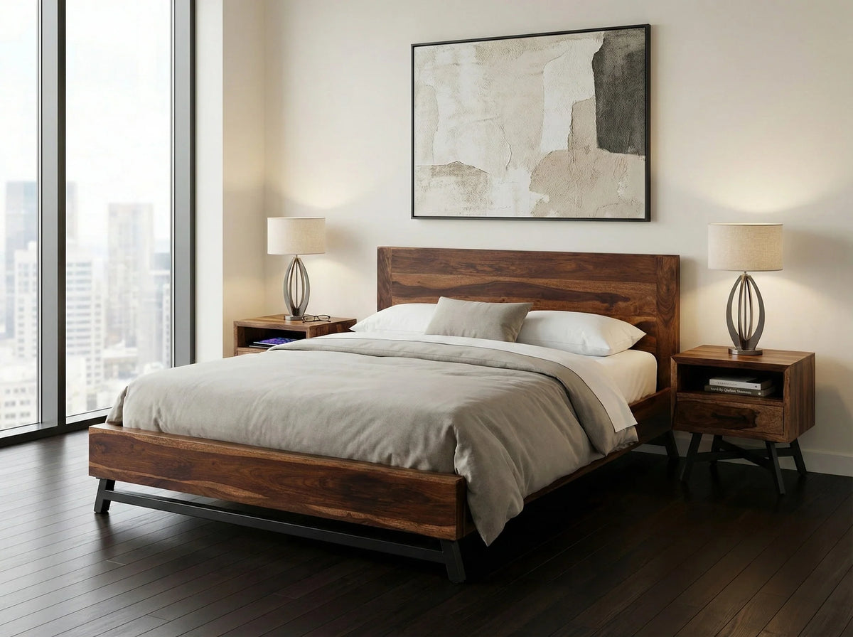 Lit Loft - Sheesham Massif Brun