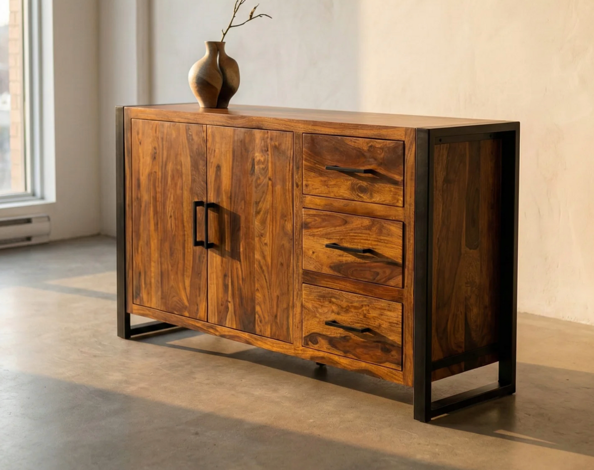 Buffet Loft 2 portes 3 tiroirs