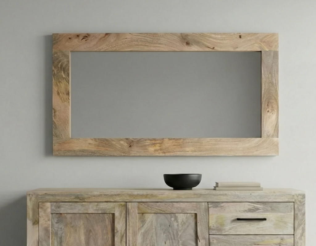 Miroir Kerala 55×28" – Manguier massif naturel
