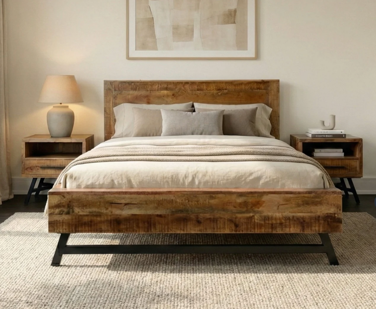 Lit Retro – manguier massif naturel