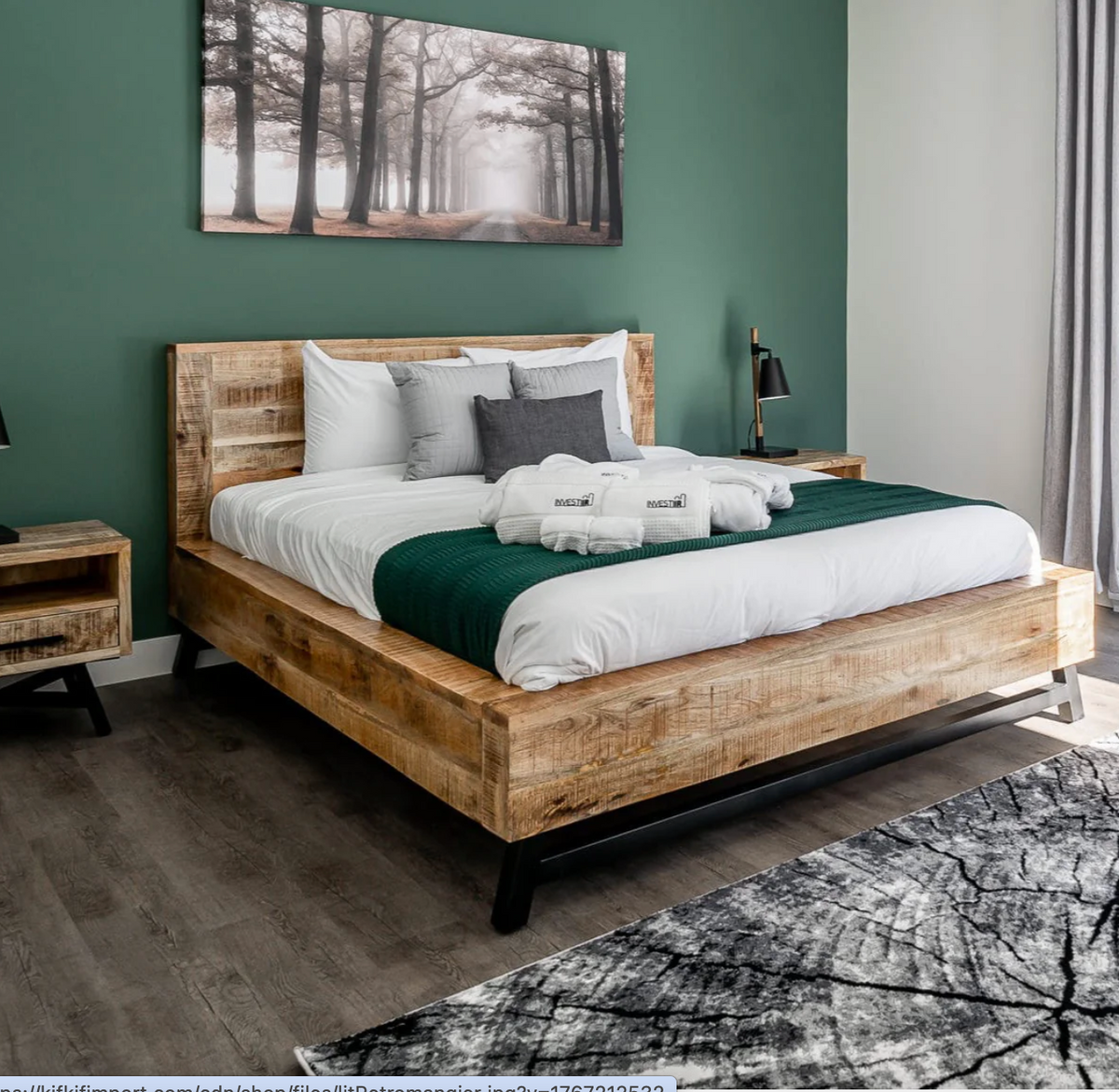Lit Retro – manguier massif naturel