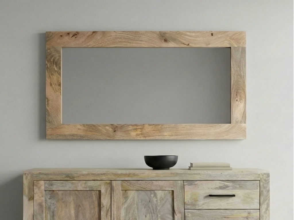 Miroir Kerala 55×28" – Manguier massif naturel