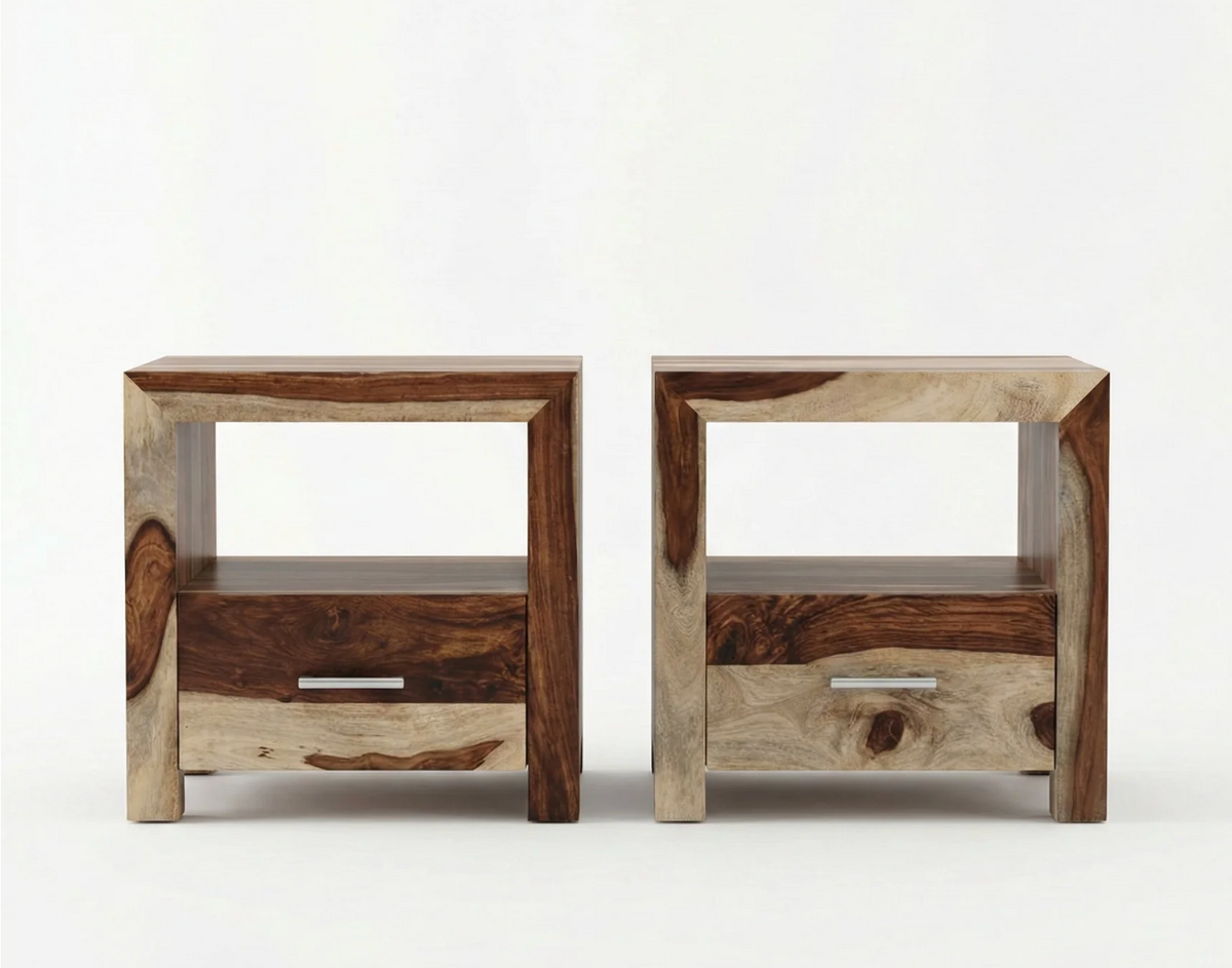 2 tables de chevet Enzo – sheesham naturel