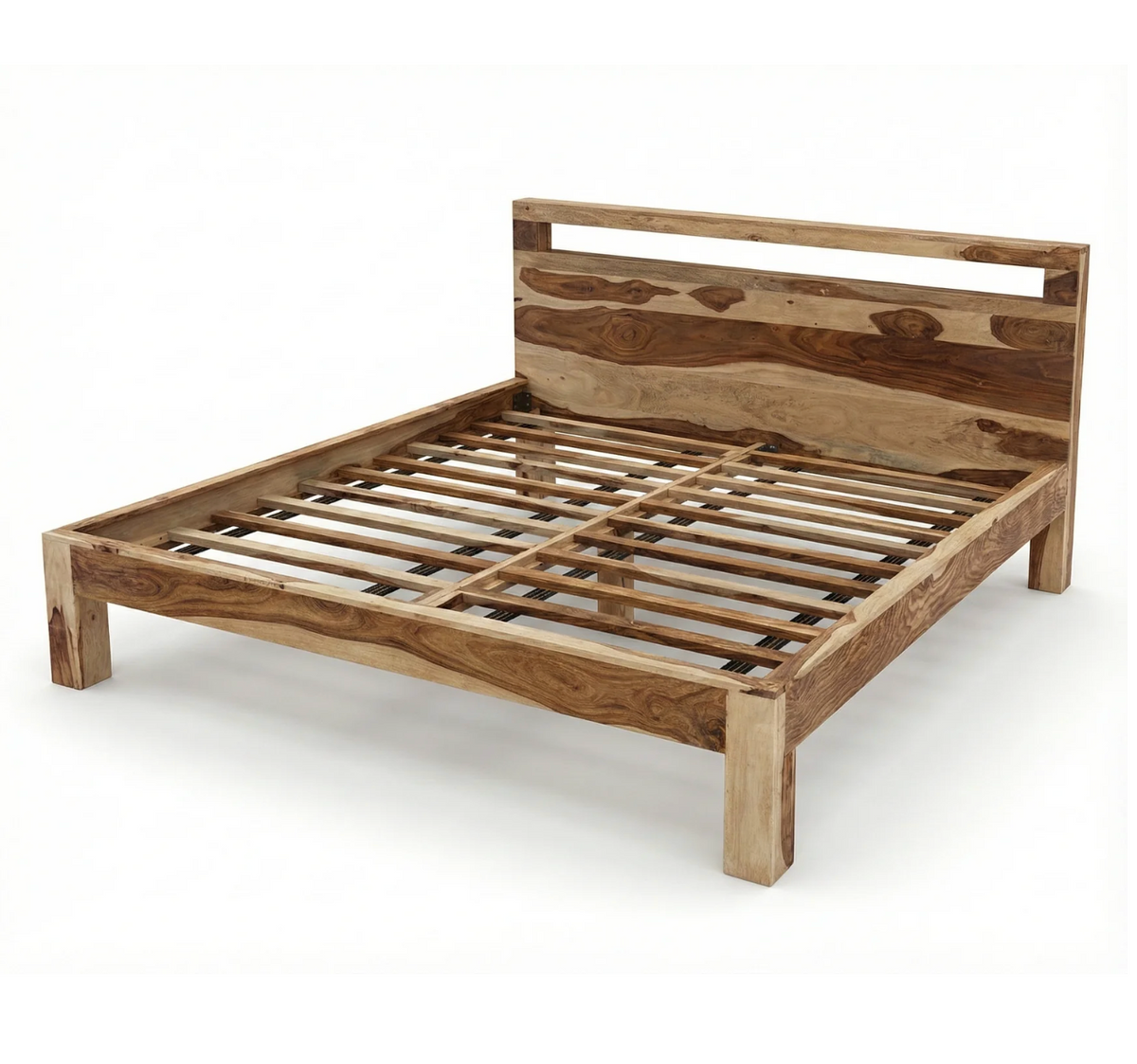 Lit Enzo – sheesham massif naturel