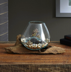 Vase en bois et verre soufflé Ø6