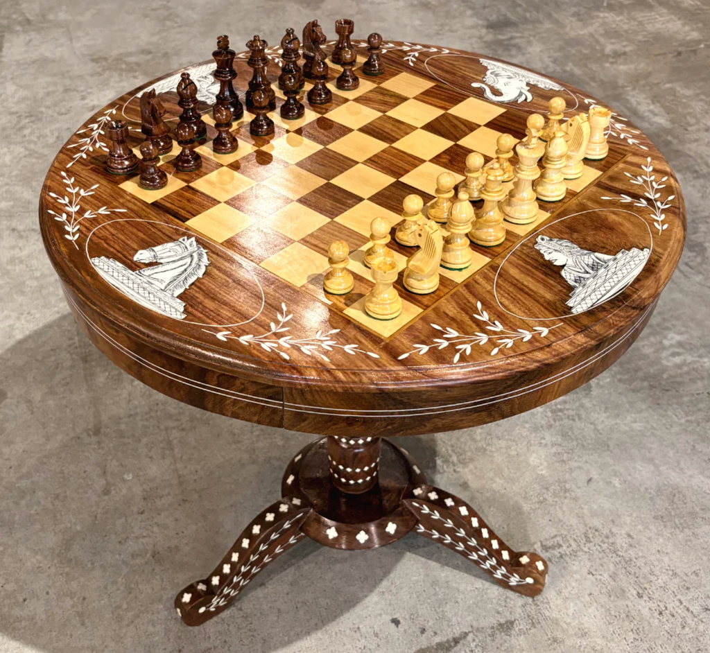 Table de Jeu d'échecs de luxe ronde