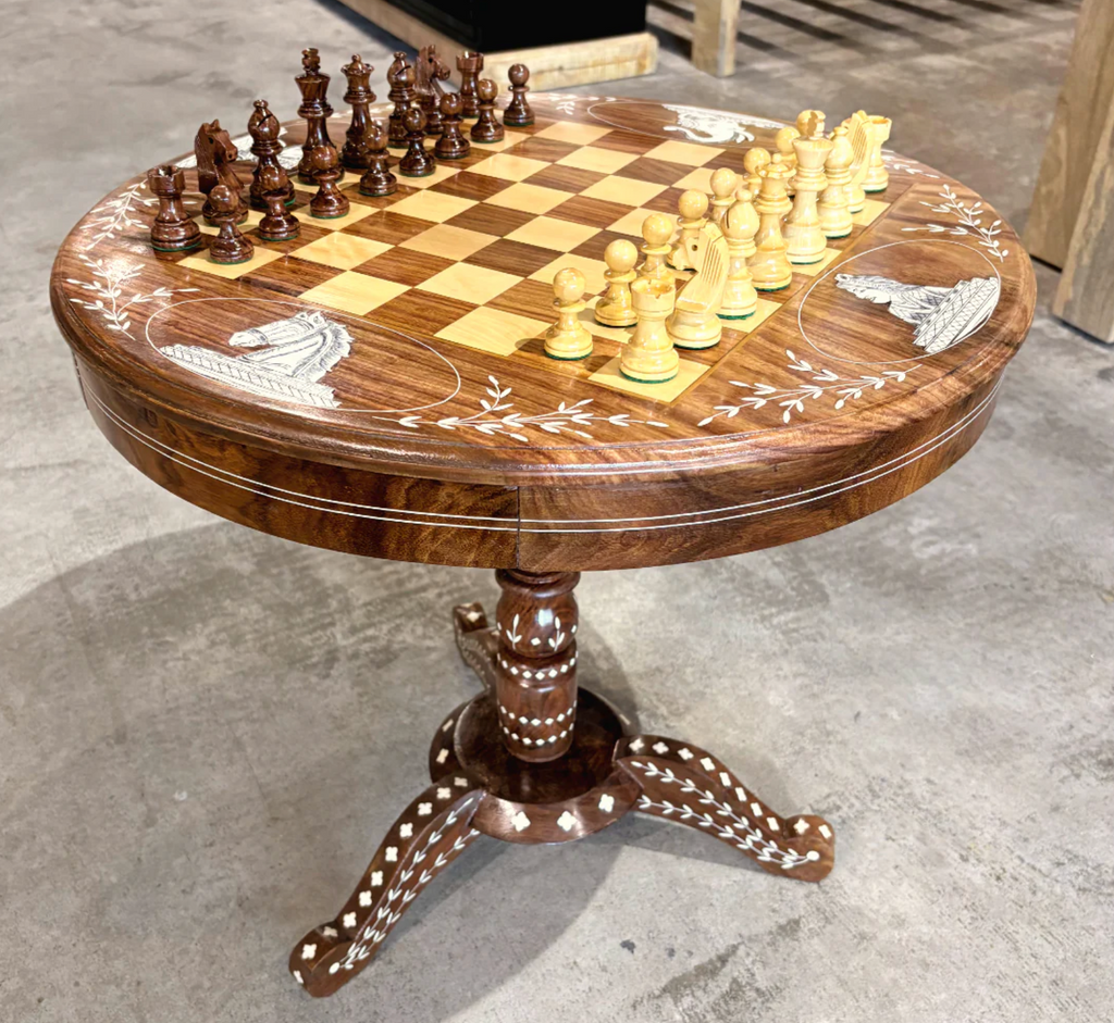 Table de Jeu d'échecs de luxe ronde