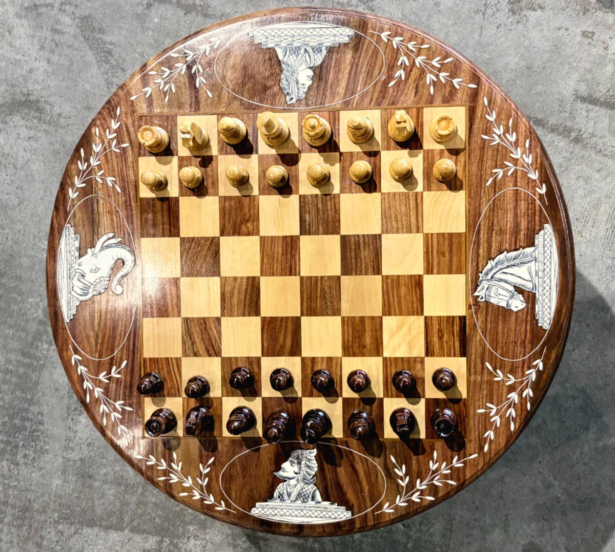 Table de Jeu d'échecs de luxe ronde