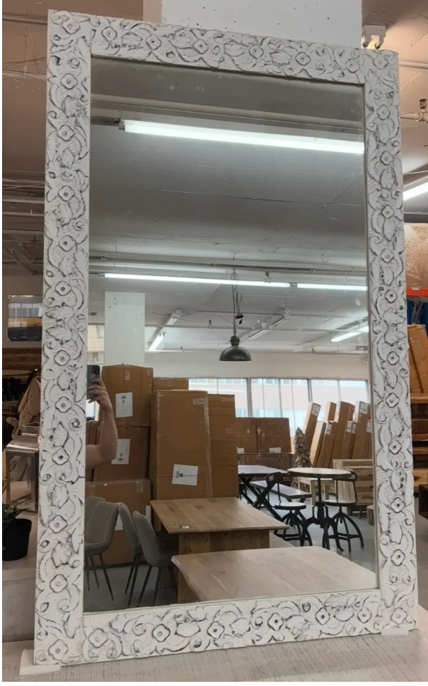 Miroir en Manguier blanchi 59x36''