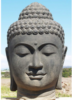 Tête de Bouddha en fibre de verre