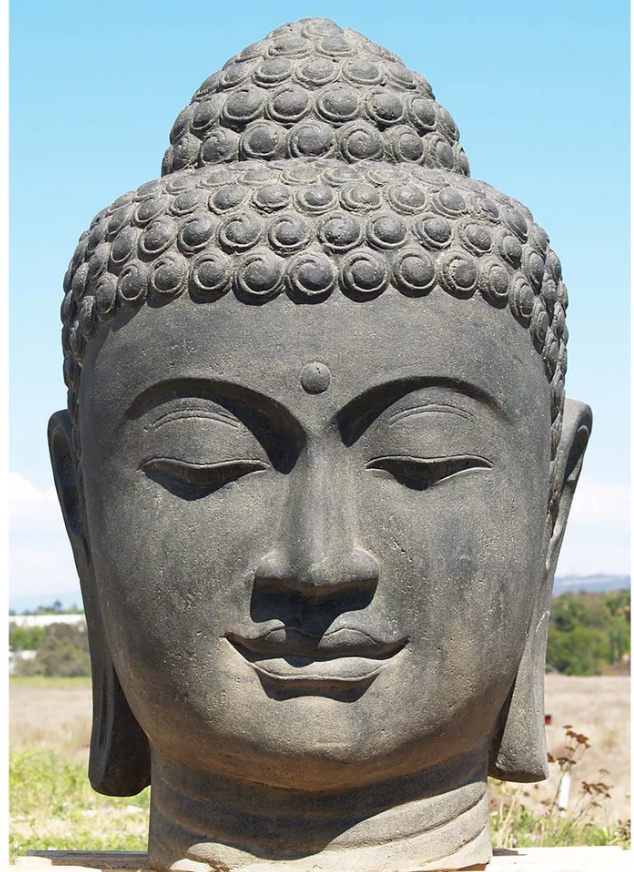 Tête de Bouddha en fibre de verre