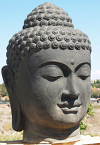 Tête de Bouddha en fibre de verre