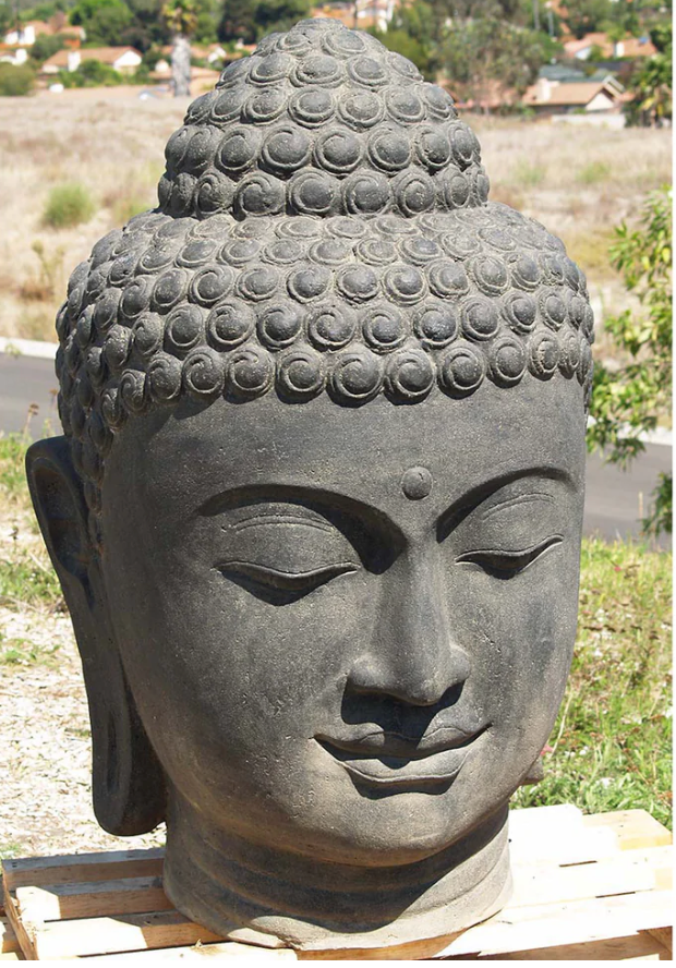 Tête de Bouddha en fibre de verre