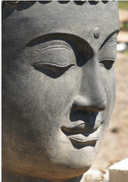 Tête de Bouddha en fibre de verre