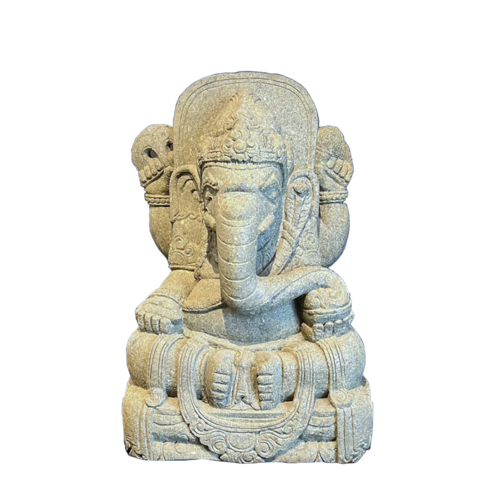 Statue Ganesh en green Stone (Basanite)