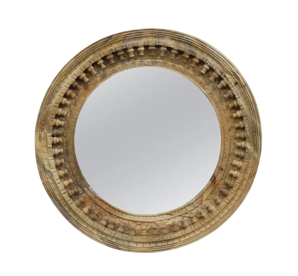 Miroir Annapurna rond 36" - Manguier massif miel