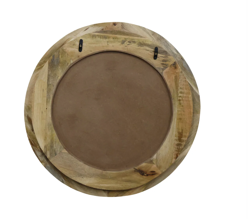 Miroir Annapurna rond 36" - Manguier massif miel