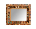 Miroir 36×30" – Manguier massif couleurs patinées
