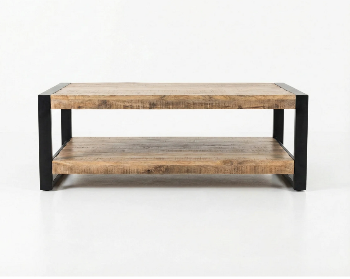 Table de salon Factory – manguier massif texturé