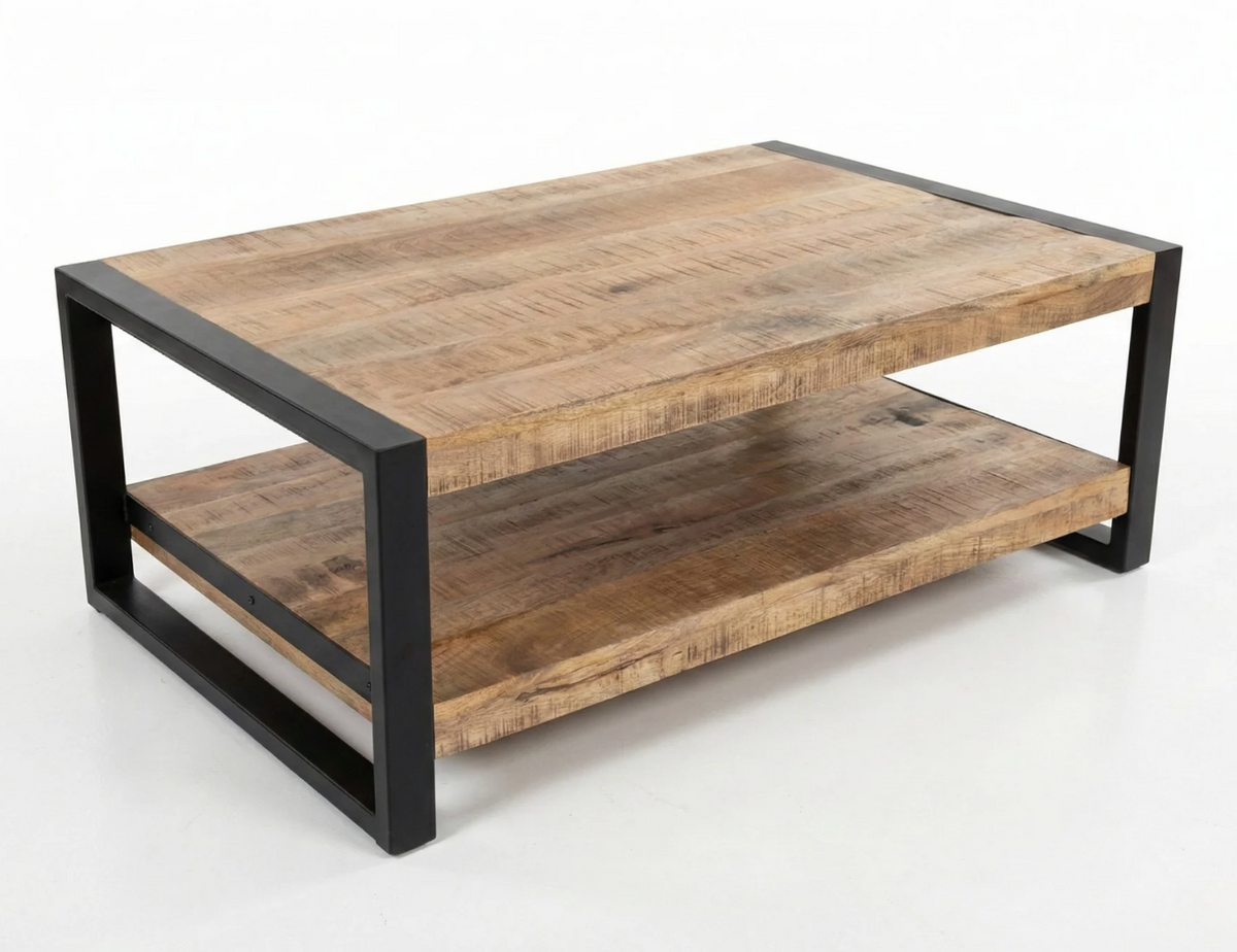 Table de salon Factory – manguier massif texturé