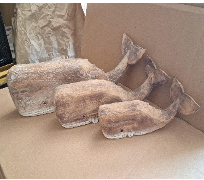 WHALE STATUE SET OF 3