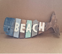 WHALE BEACH SIGN WOODEN DECO